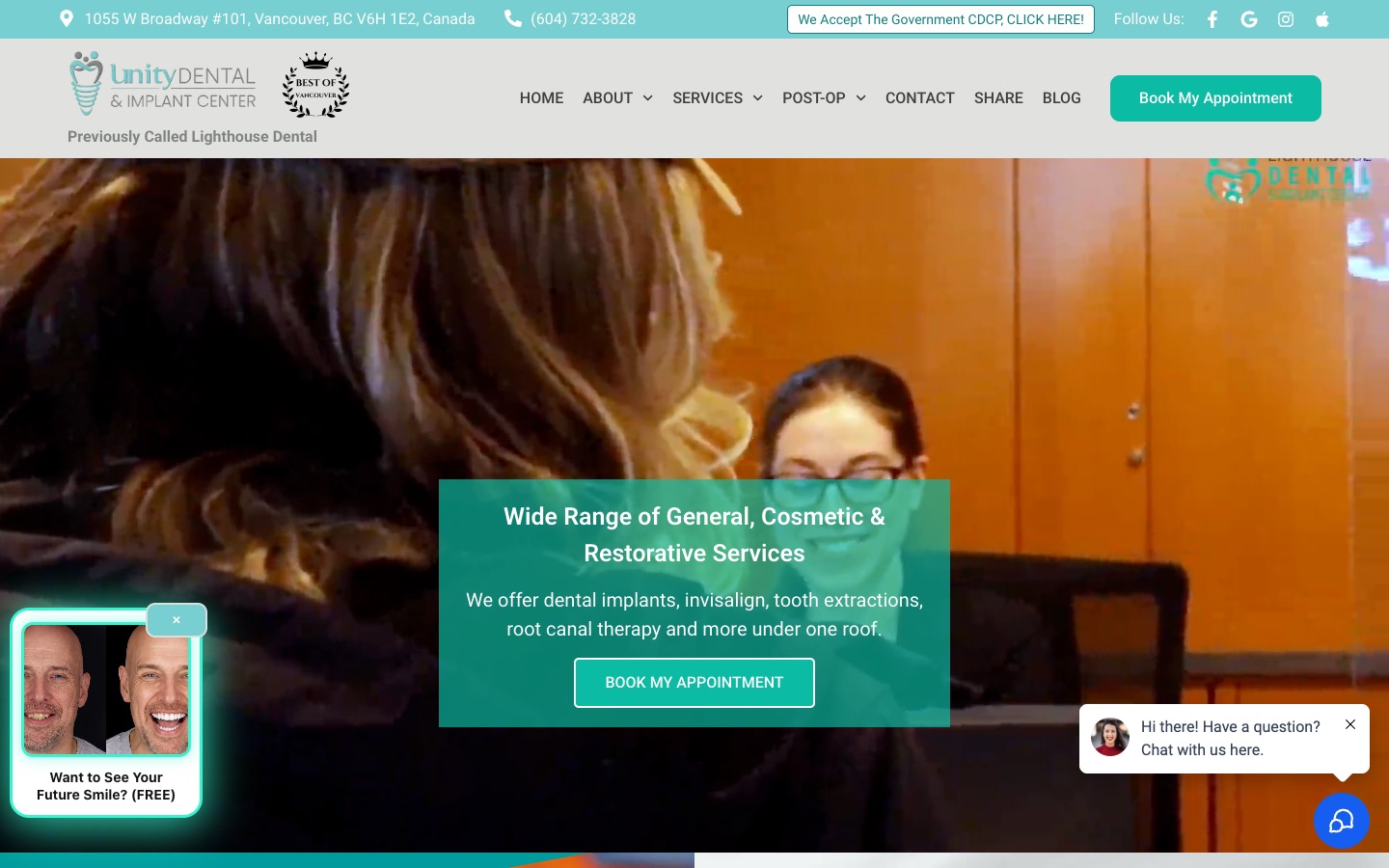 The current homepage